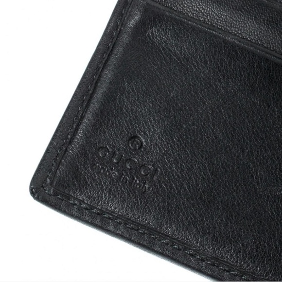Gucci Black Leather Bifold Wallet w/ Silver Snap | Made in Italy - Picture 8 of 8